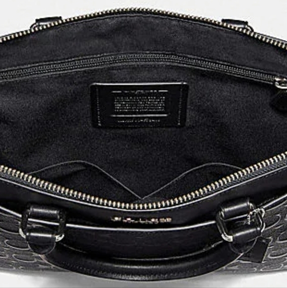 1 left COACH Embossed Signature Leather Atache Bag Briefcase Laptop Computer Bag - Picture 10 of 12